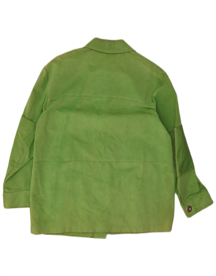 Gai Mattiolo Chaqueta de ante para mujer UK 46 Grande Verde