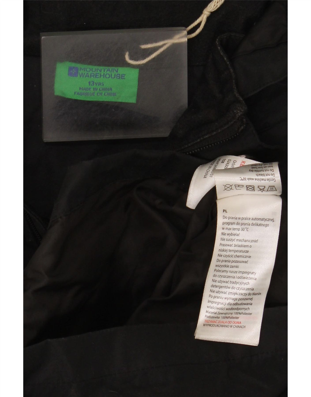 Mountain Warehouse Chaqueta cortavientos con capucha para niños 12-13 años Negro