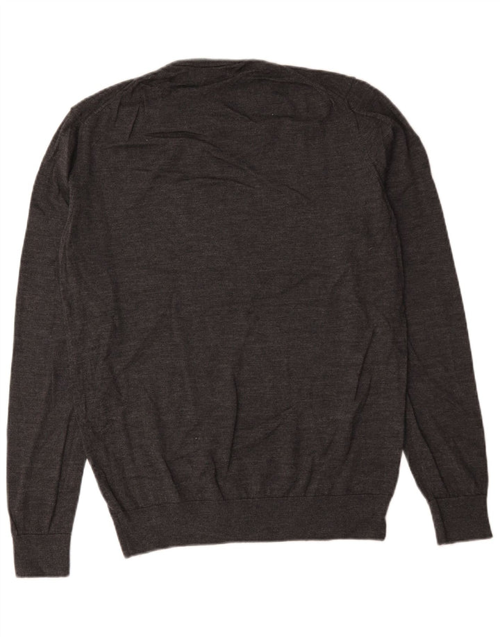 Zara Hombre Jersey Cuello Redondo Jersey Grande Lana Gris