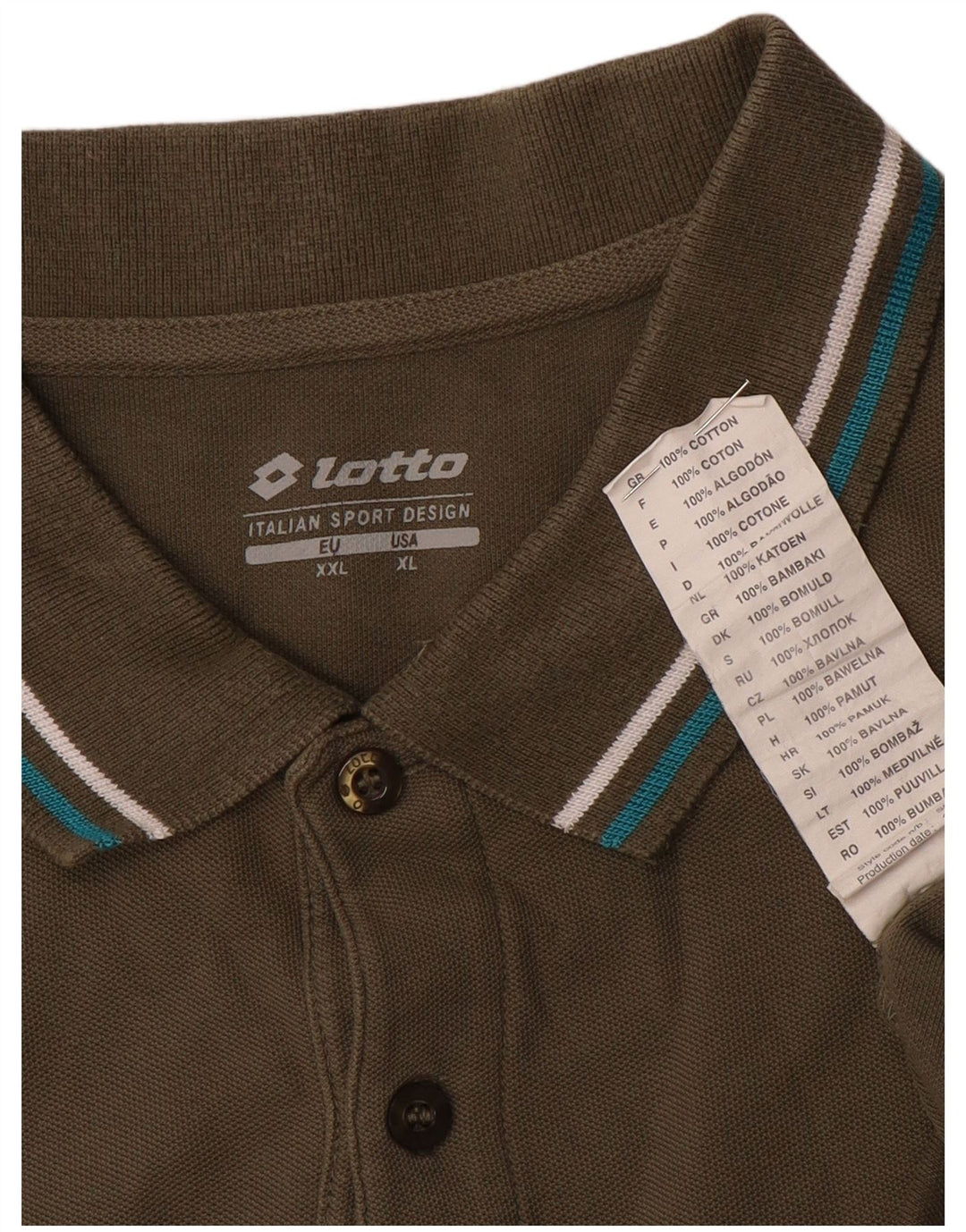 Lotto Polo Hombre XL Caqui Algodón