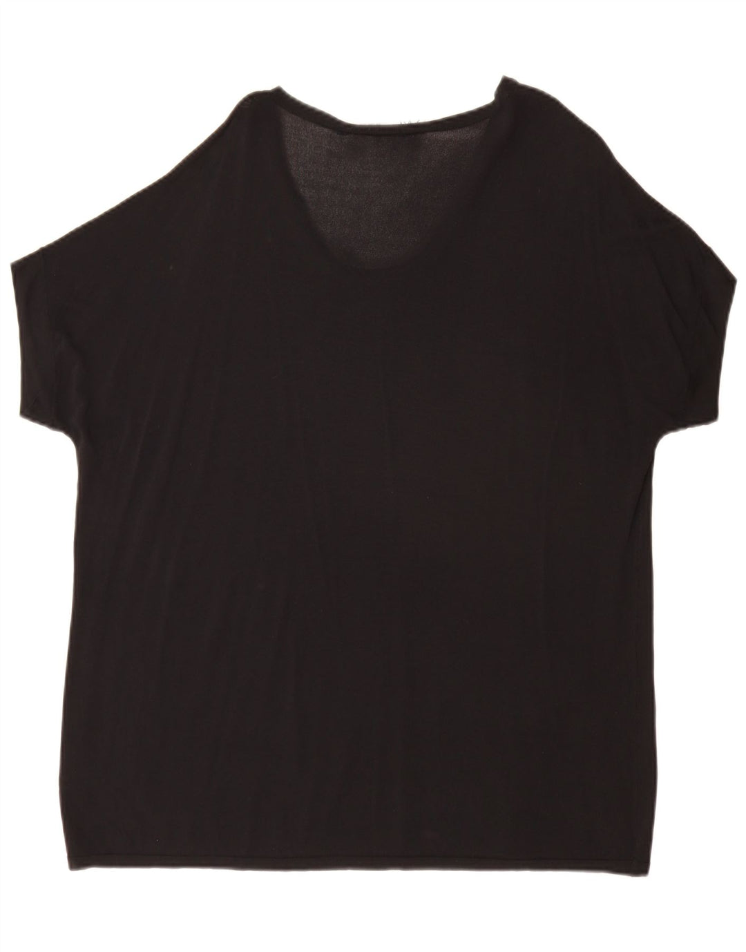 Zara Mujer Camiseta Extragrande Top UK 46 Large Negro