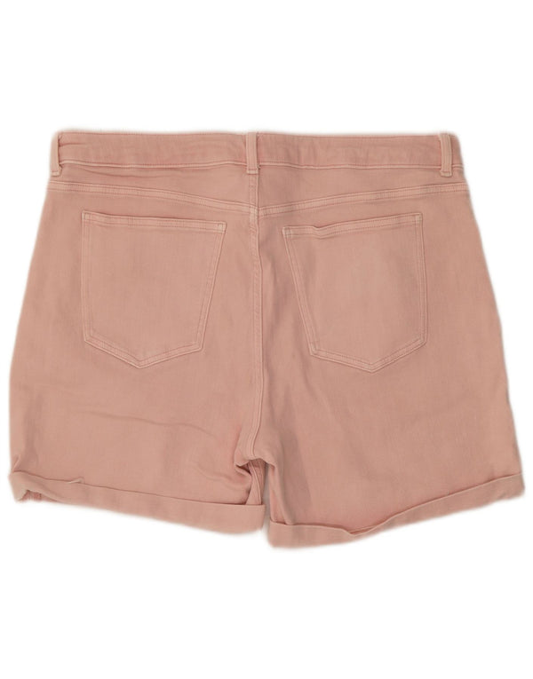 Marks & Spencer Pantalones cortos vaqueros de cintura alta para mujer UK 46 Large W36 Algodón rosa