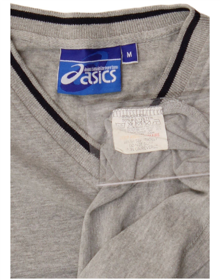 ASICS Mens T-Shirt Top Medium Grey Cotton