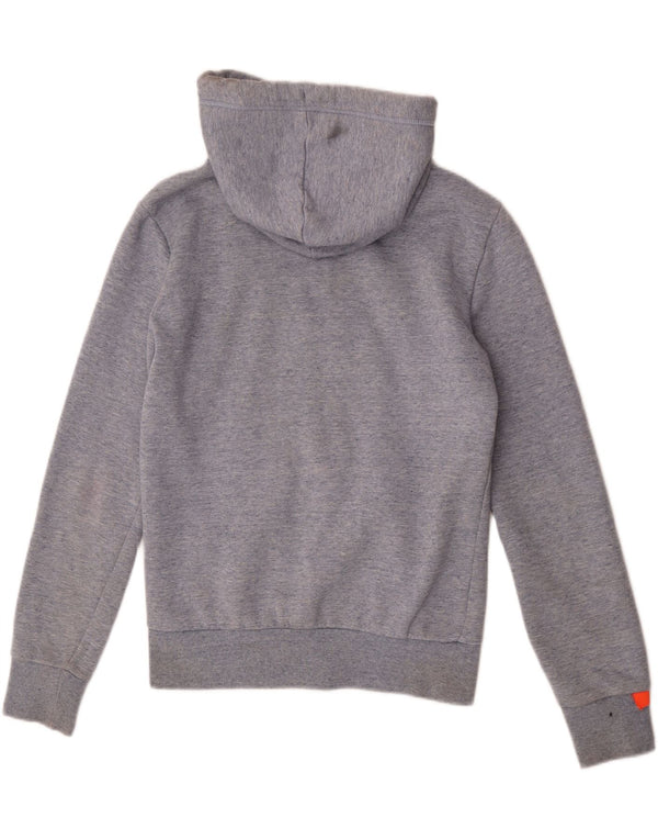 Superdry Sudadera con capucha y cremallera para hombre, talla pequeña, algodón gris