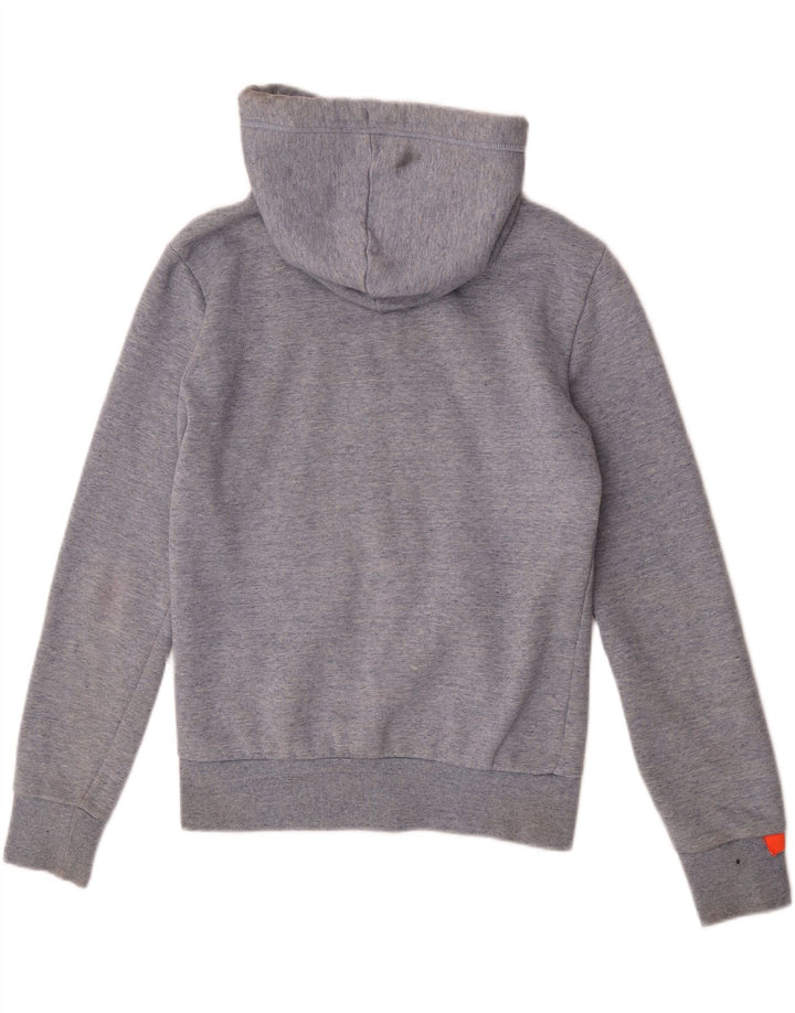 Superdry Sudadera con capucha y cremallera para hombre, talla pequeña, algodón gris