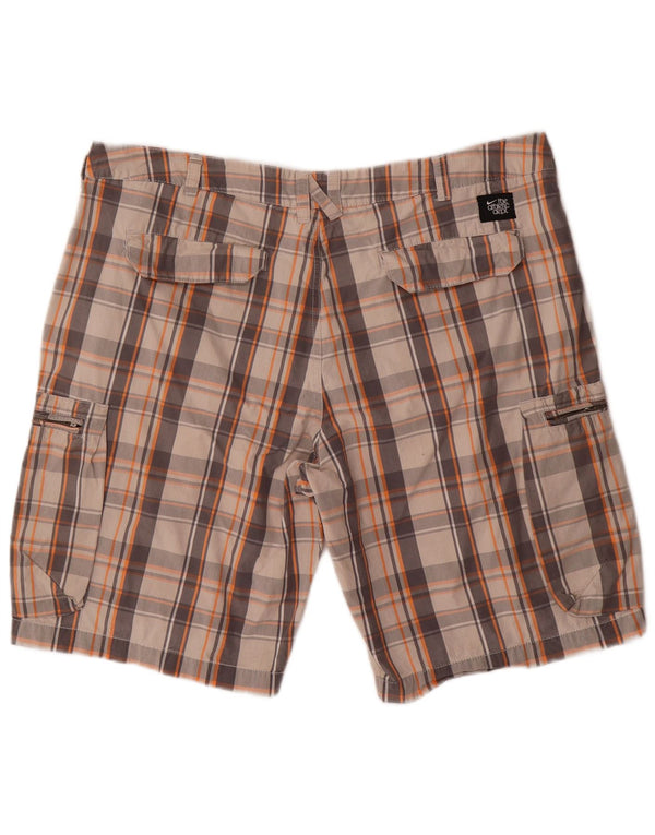 NIKE Pantalones cortos cargo para hombre W36 Algodón a cuadros gris grande