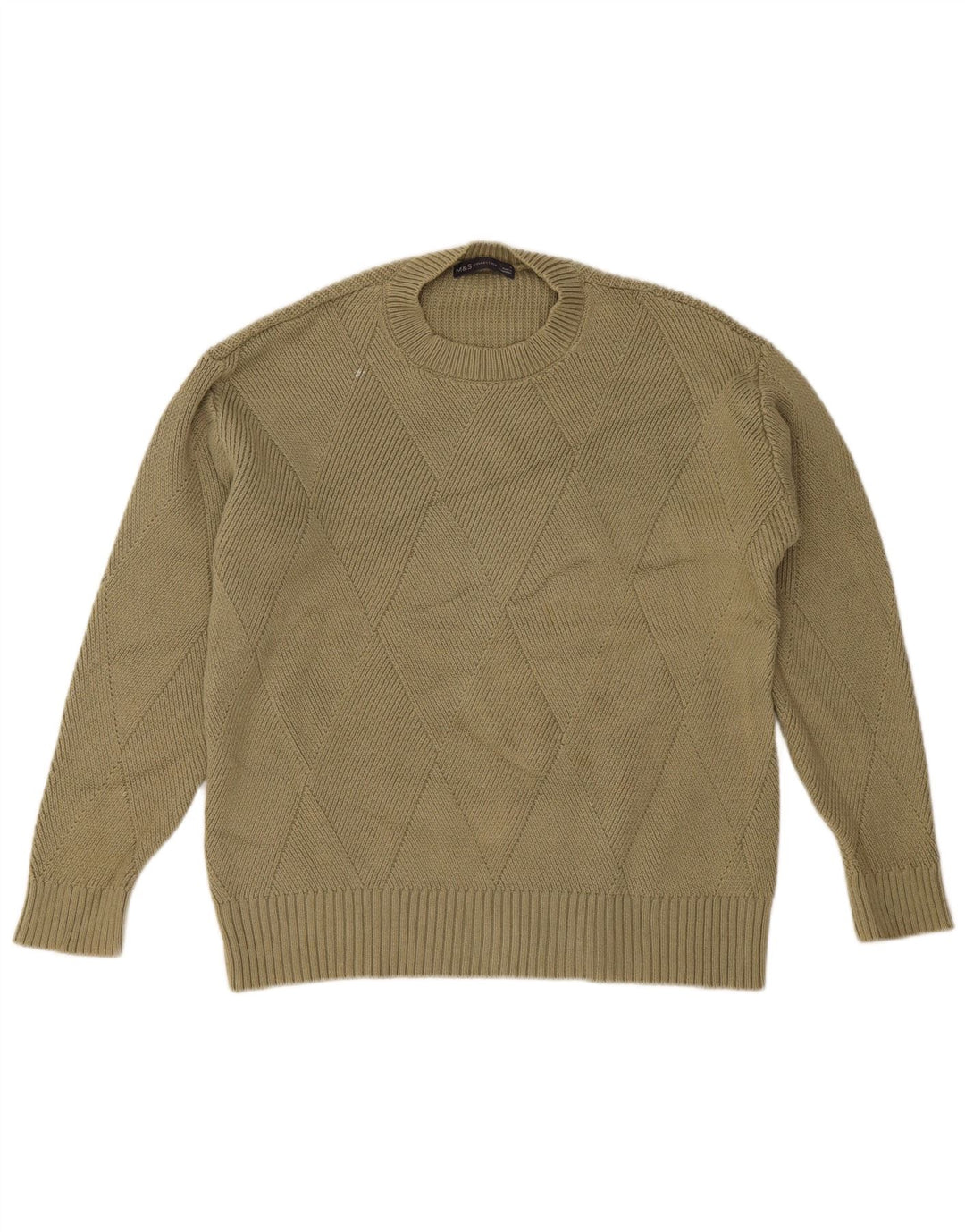 Marks & Spencer Suéter tipo jersey con cuello redondo para mujer UK 14 Medium Khaki