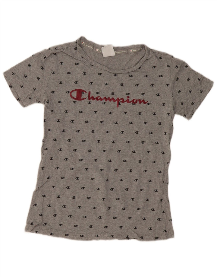 CHAMPION Camiseta gráfica para mujer Top UK 12 Algodón gris medio