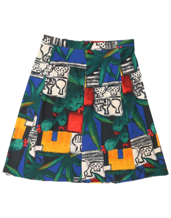 VINTAGE Falda de línea A para mujer IT 46 Grande W32 Multicolor