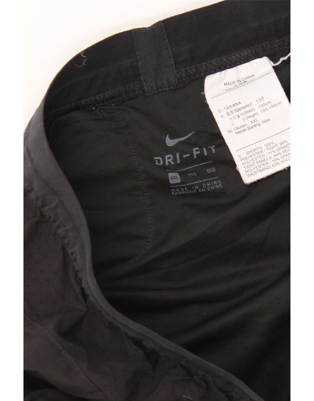 Nike - Pantalones cortos deportivos Dri Fit para hombre, talla 2XL, poliéster negro