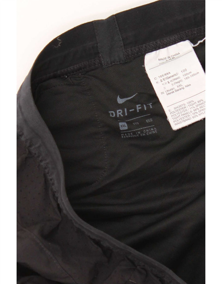 Nike - Pantalones cortos deportivos Dri Fit para hombre, talla 2XL, poliéster negro