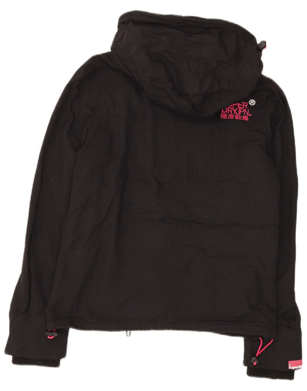 SUPERDRY Chaqueta cortavientos con capucha para mujer, talla 44, talla M, color negro