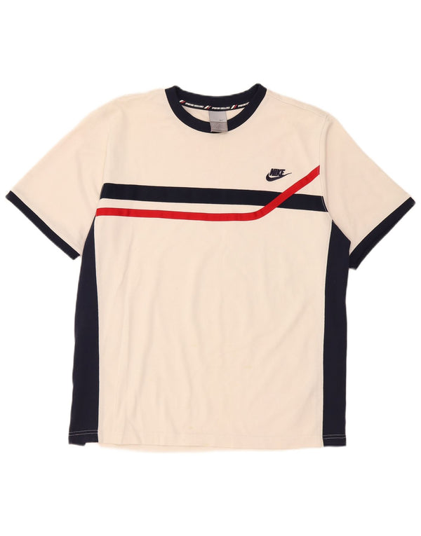 Nike Camiseta para hombre Top UK 42/44 Large Blanco Colorblock Algodón