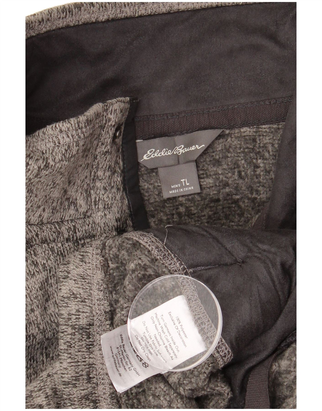 Eddie Bauer Suéter alto con cuello y botones para hombre, talla grande, gris moteado