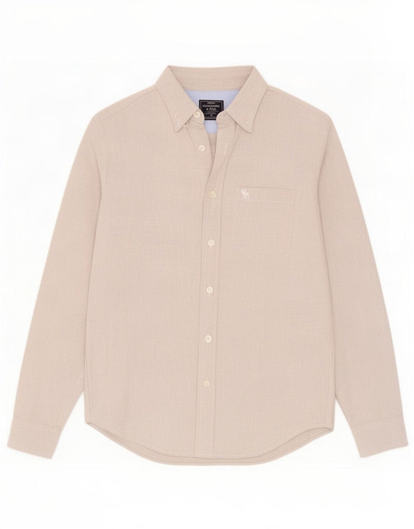 Camisa Abercrombie & Fitch para hombre de algodón gris medio