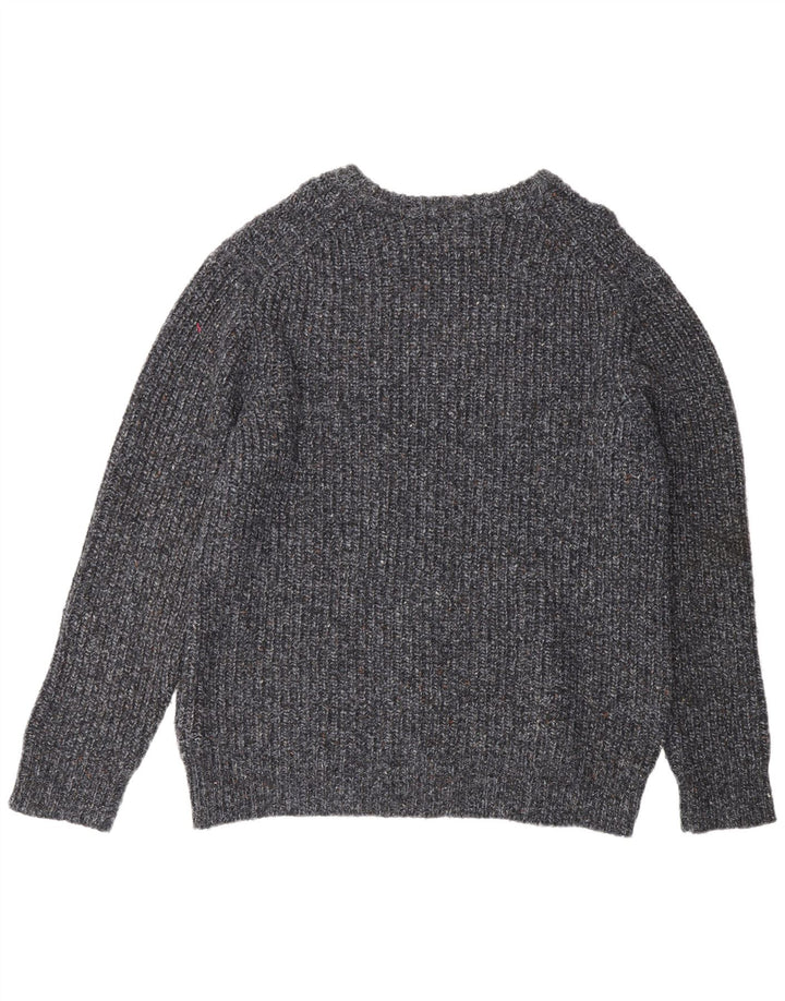 Marks & Spencer Suéter tipo jersey con cuello barco en azul Harbor para hombre, talla grande, azul marino