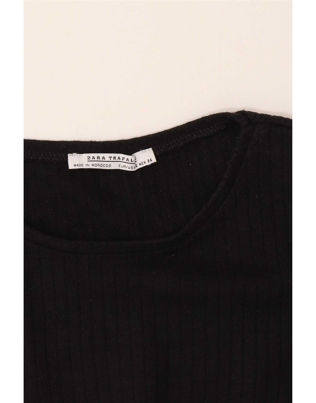 Zara Mujer Trafaluc Top Manga Larga UK 10 Small Negro