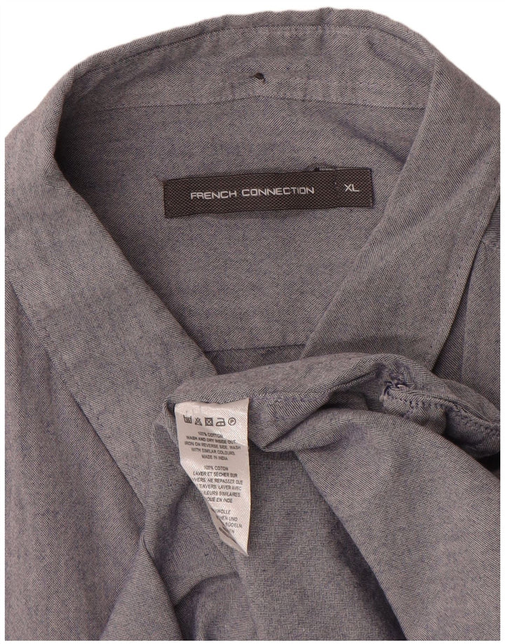 FRENCH CONNECTION Camisa Hombre XL Gris Algodón
