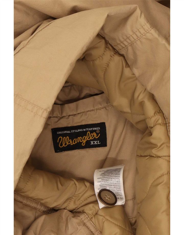 Wrangler Parka con capucha para hombre, talla 44, 2XL, color beige, poliamida
