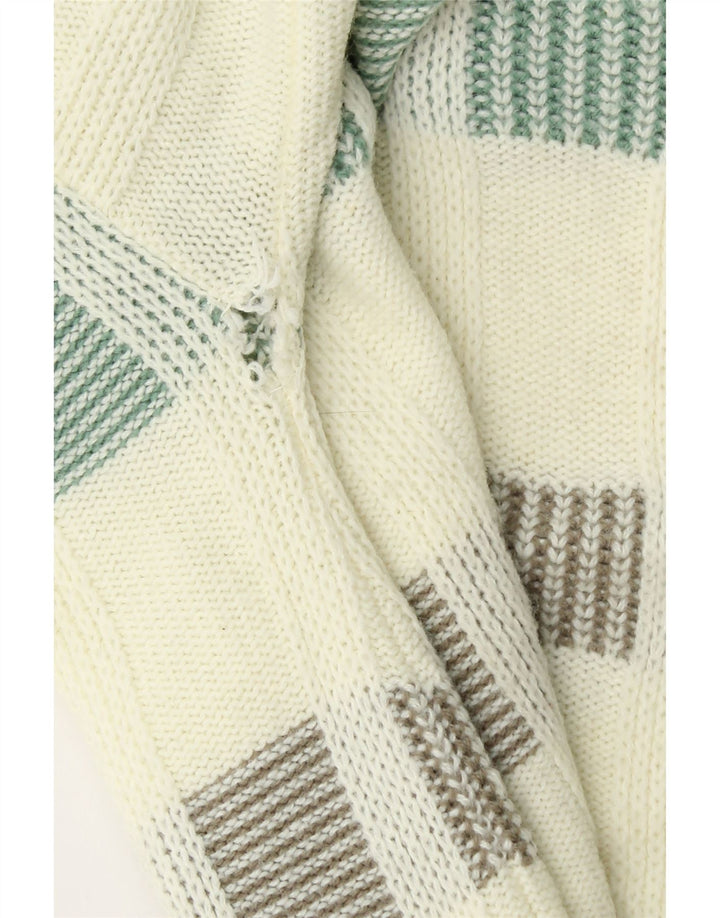 LONDON FOG Suéter con Cuello en V para Hombre Pequeño Acrílico a Rayas Blanco Roto