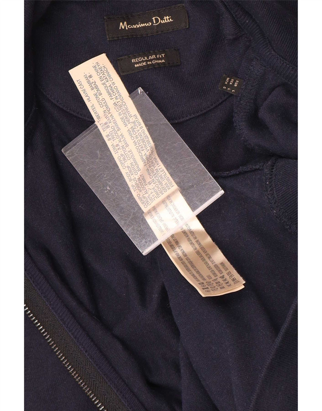 Massimo Dutti Hombre Regular Fit Chándal Top Chaqueta Grande Azul Marino Algodón