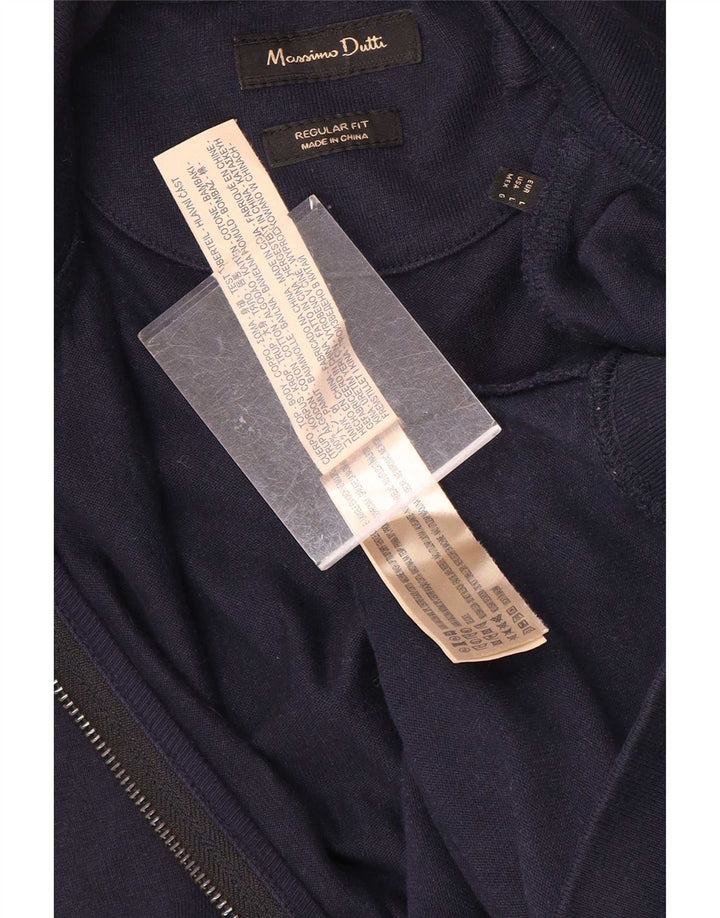 Massimo Dutti Hombre Regular Fit Chándal Top Chaqueta Grande Azul Marino Algodón
