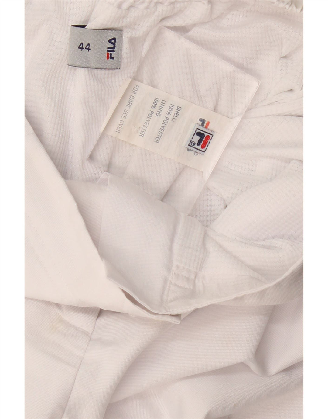 FILA Pantalón chino recto para mujer IT 44 Medium W30 L31 Poliéster blanco