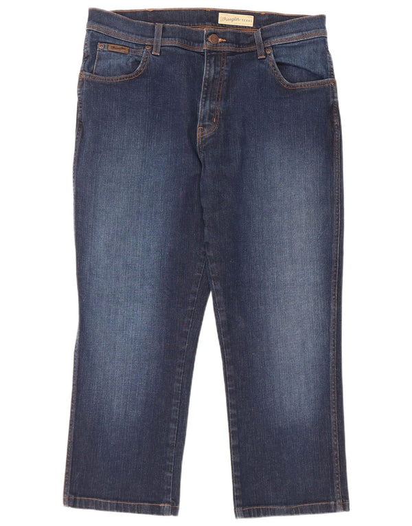 Wrangler Vaqueros rectos recortados elásticos Texas para hombre W36 L25 Algodón azul