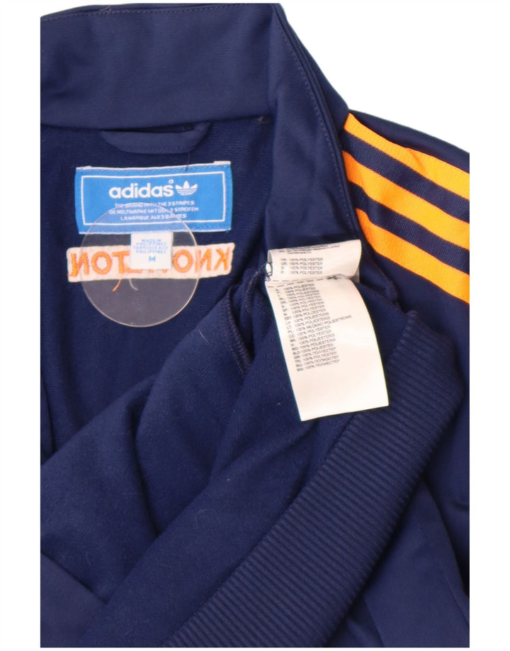 Adidas - Chaqueta de chándal gráfica para niños de 10 a 11 años, tamaño mediano, azul marino