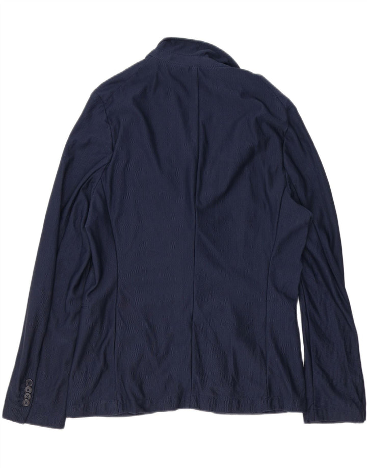 Zara Chaqueta tipo blazer de 2 botones para hombre EU 52 Large Poliamida azul marino