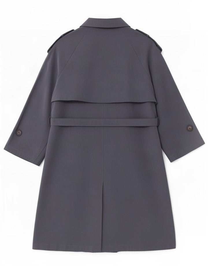 Zara Gabardina extragrande con manga 3/4 para mujer UK 10 Small Grey