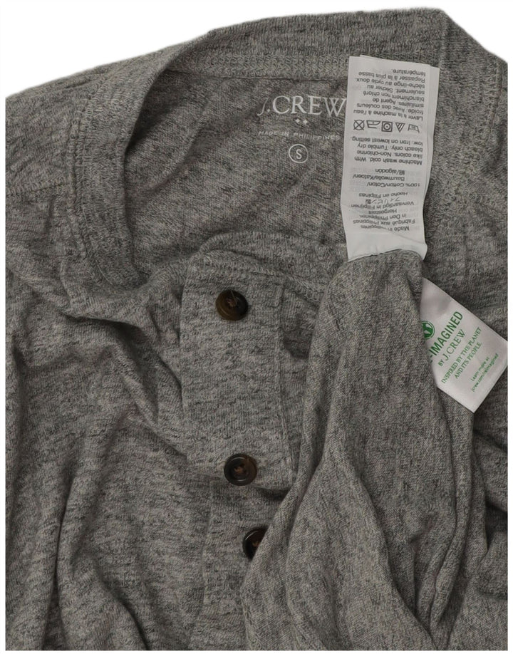J. CREW Camiseta para hombre de manga larga de algodón moteado gris pequeño