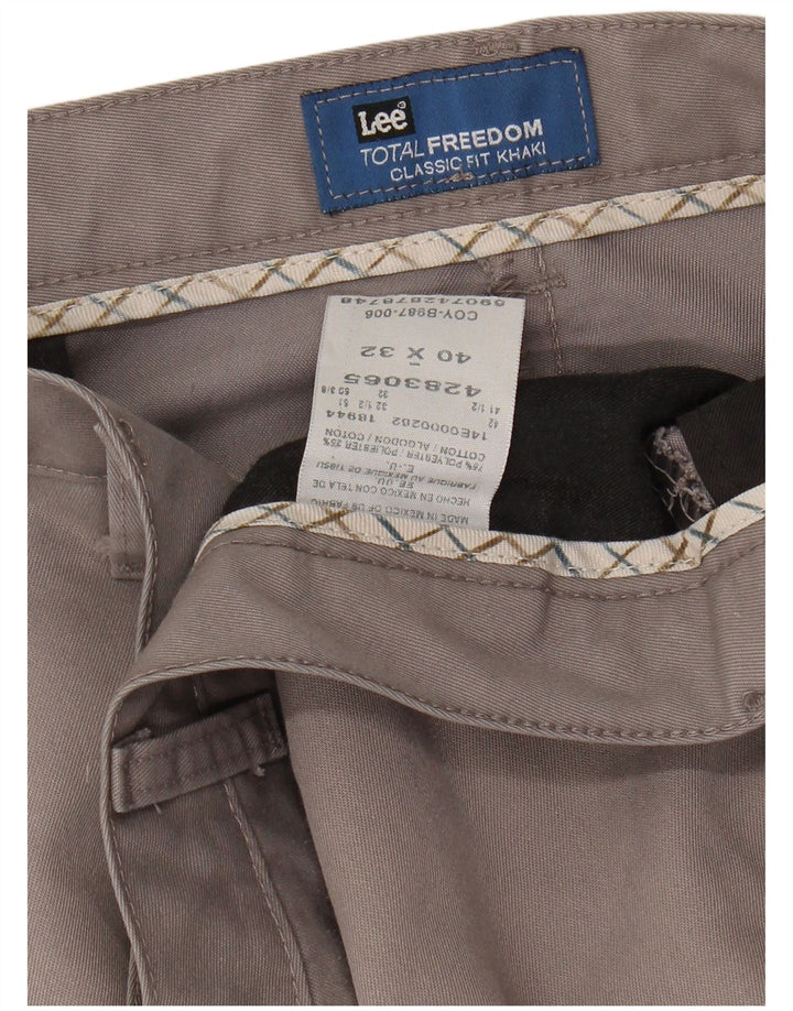 Pantalones chinos rectos de corte clásico para hombre Lee W40 L32 Poliéster gris