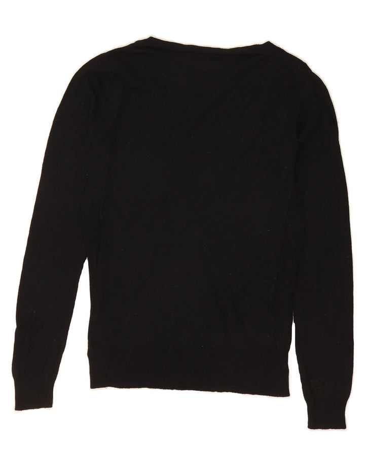 MOSSIMO Womens V-Neck Jumper Sweater UK 6 XS Black Nylon Vintage Mossimo and Second-Hand Mossimo from Messina Hembry 