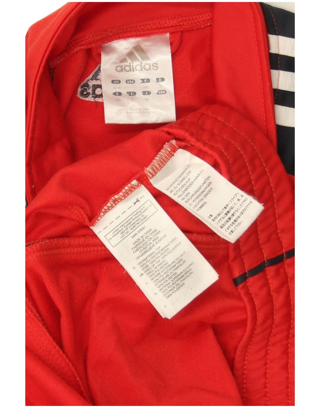 Adidas - Chaqueta de chándal para hombre, talla 42/44, poliéster color rojo grande