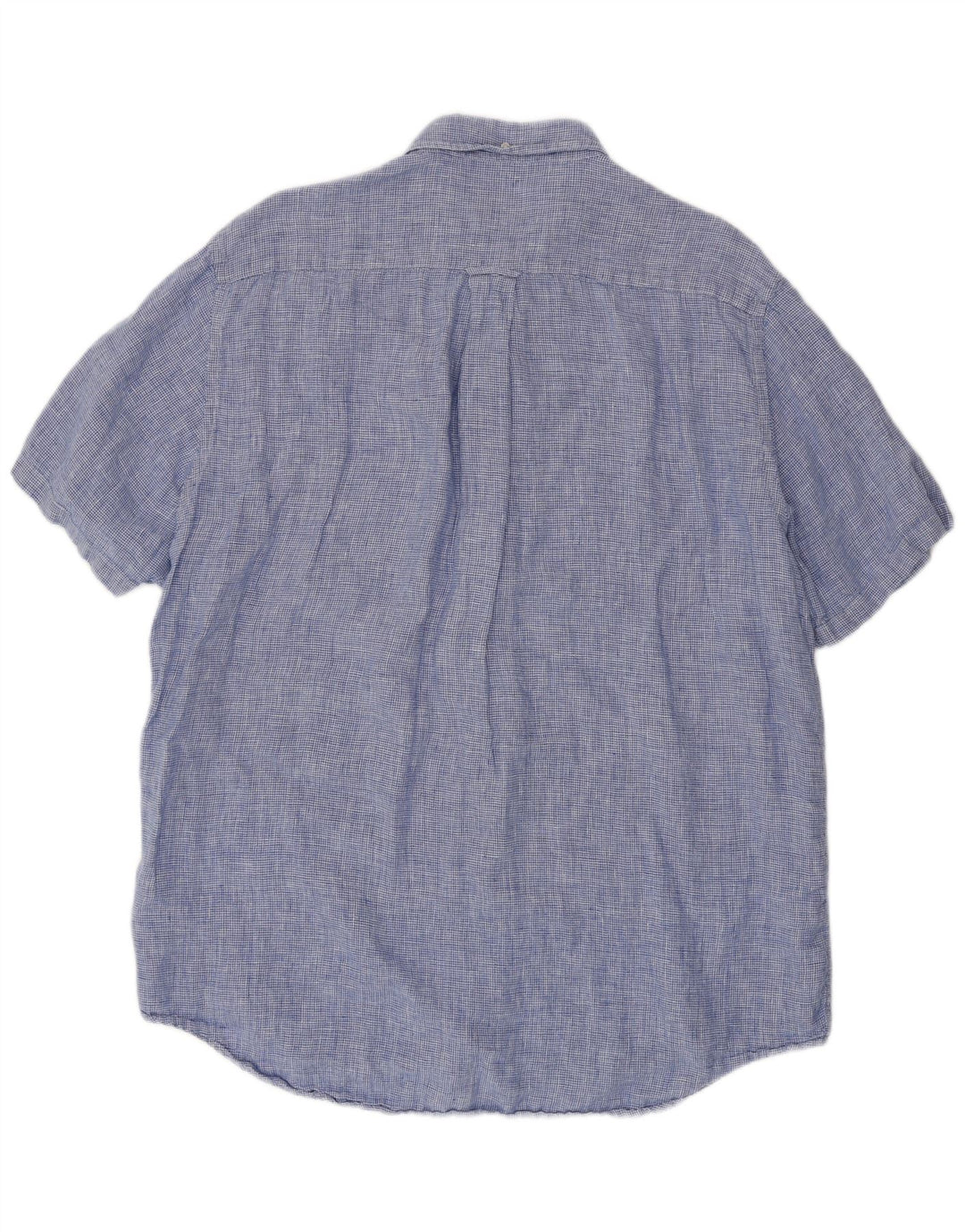 GANT Camisa de manga corta para hombre Talla 45/46 2XL Lino de pata de gallo azul