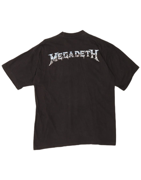 Vintage hombres Megadeth 1994 camiseta gráfica Top XL algodón negro metal