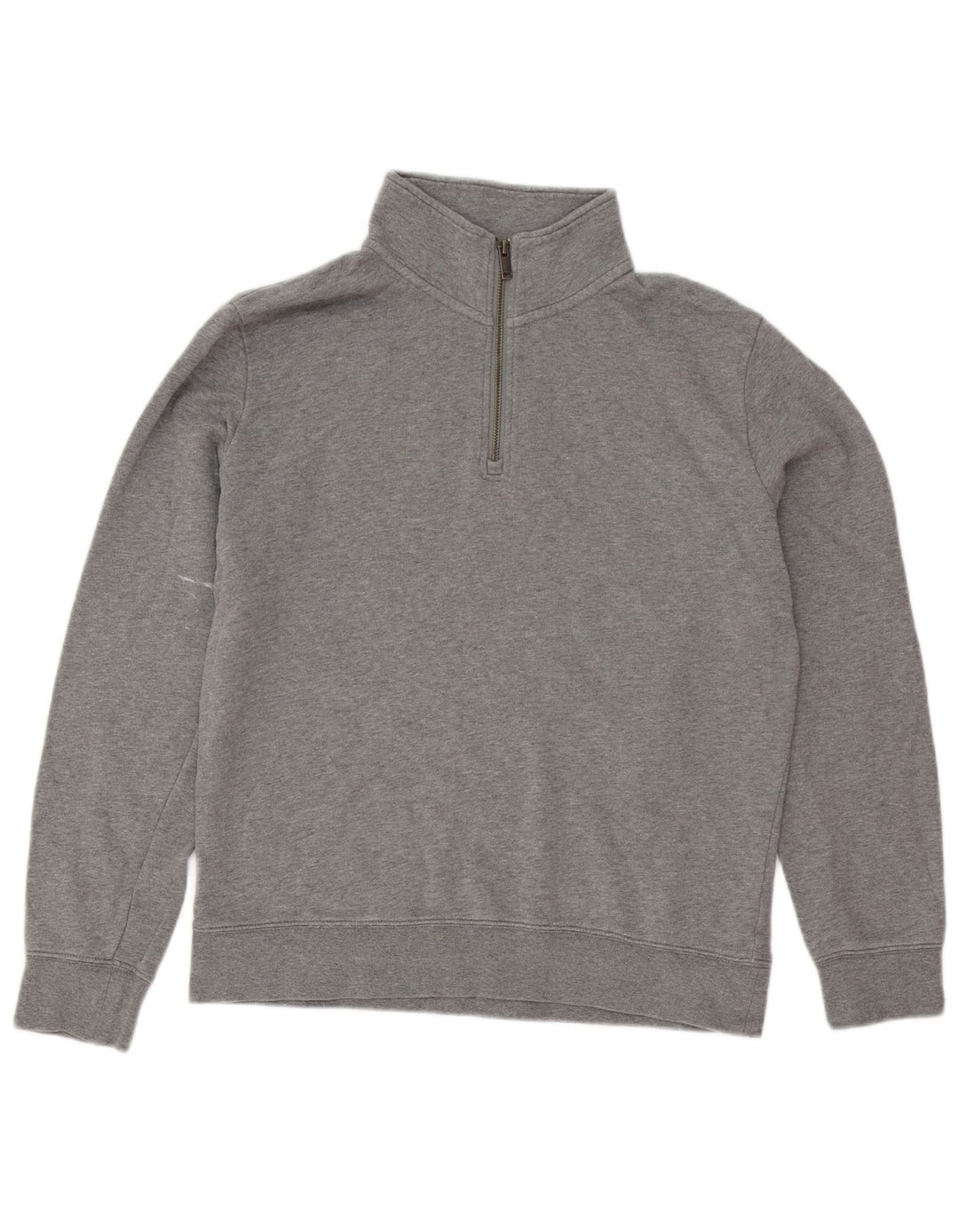 Marks & Spencer - Sudadera con cuello y cremallera para hombre, jersey de algodón gris medio
