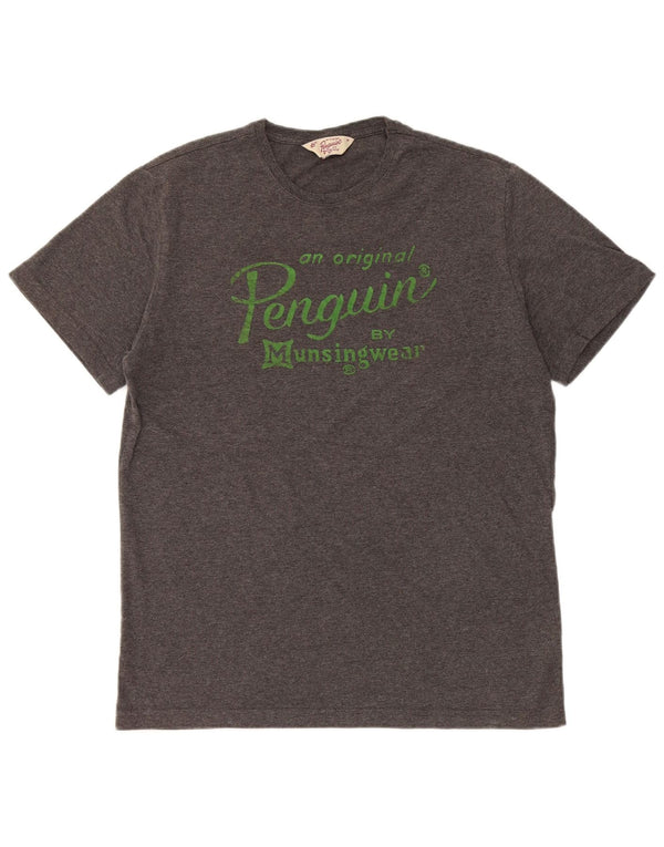 Penguin - Camiseta gráfica para hombre, color gris medio