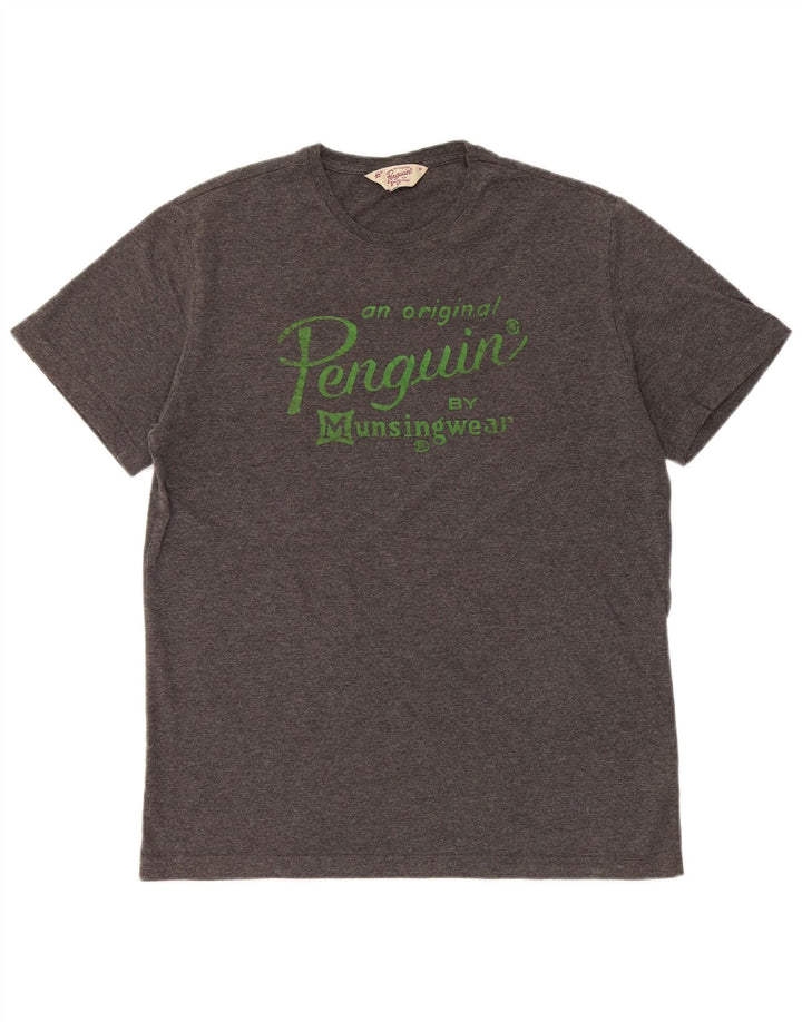 Penguin - Camiseta gráfica para hombre, color gris medio