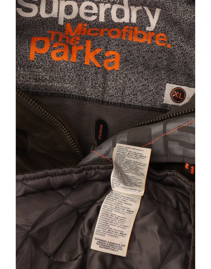 Superdry Parka con capucha para hombre UK 42 XL Poliéster caqui