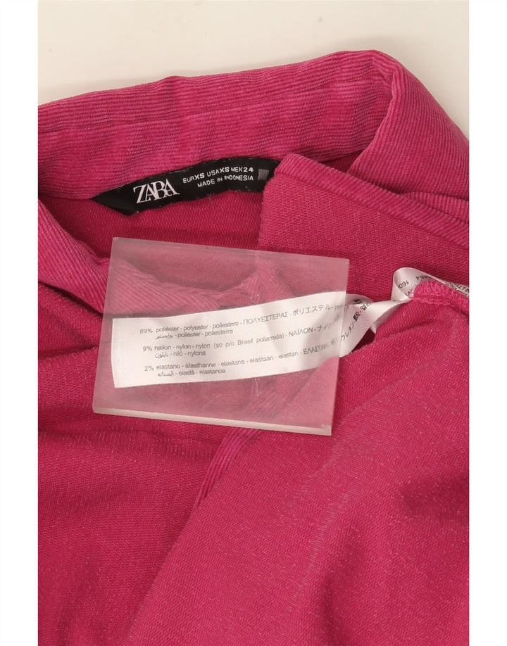 Zara Mujer Camisa De Franela Extragrande UK 6 XS Poliéster Rosa