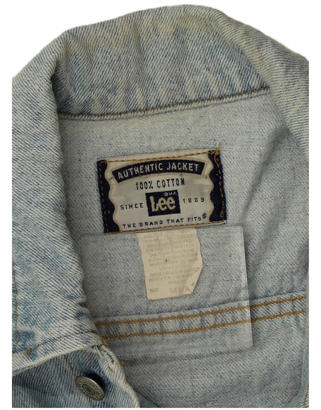 Chaleco vaquero Lee para hombre UK 38 Algodón azul medio