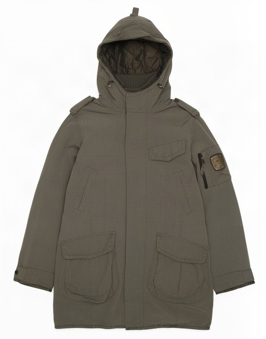 Dekker Parka militar con capucha para hombre, talla 36, poliamida gris pequeña