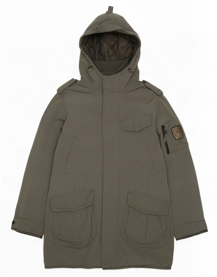 Dekker Parka militar con capucha para hombre, talla 36, poliamida gris pequeña