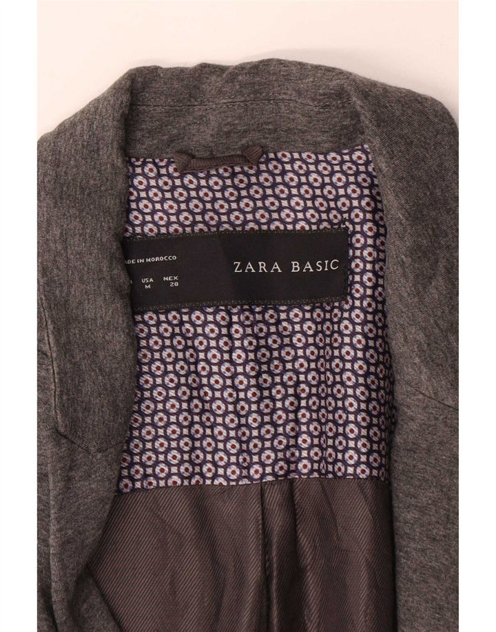Zara Mujer Chaqueta Blazer De 1 Botón UK 44 Acetato Gris Medio