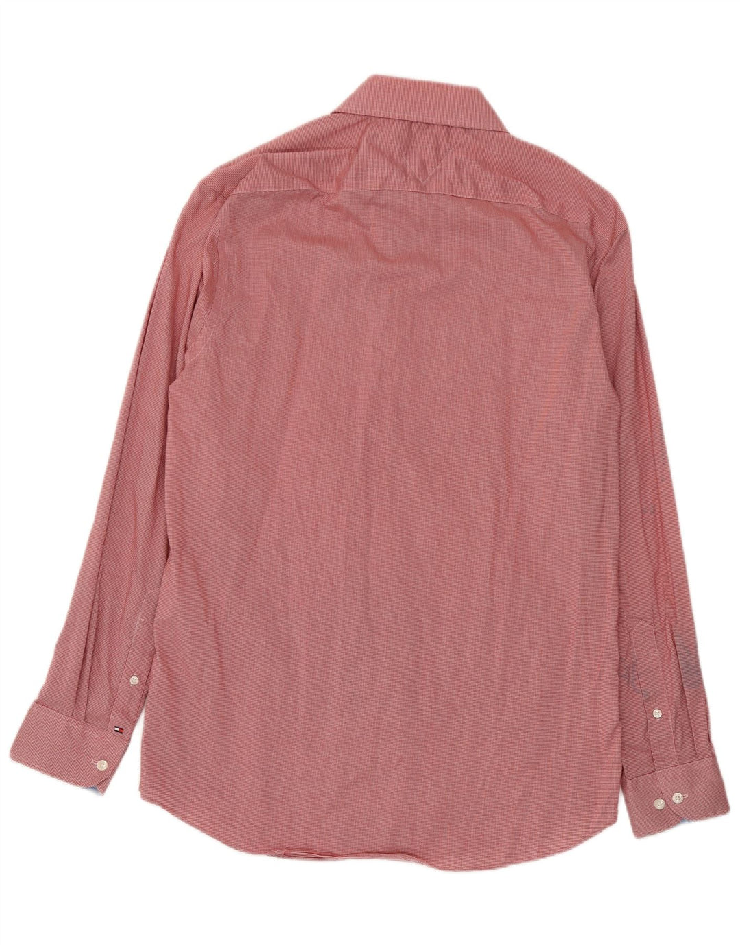 Tommy Hilfiger Camisa Flex Slim Fit para Hombre Talla 16 Grande Pata de Gallo Roja