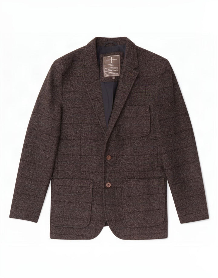 Jasper Conran Chaqueta tipo blazer de 2 botones para hombre Reino Unido 40 Lana a cuadros gris grande