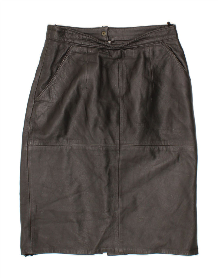 VINTAGE Womens Leather Skirt IT 40 Small W26  Black Leather Vintage Vintage and Second-Hand Vintage from Messina Hembry 