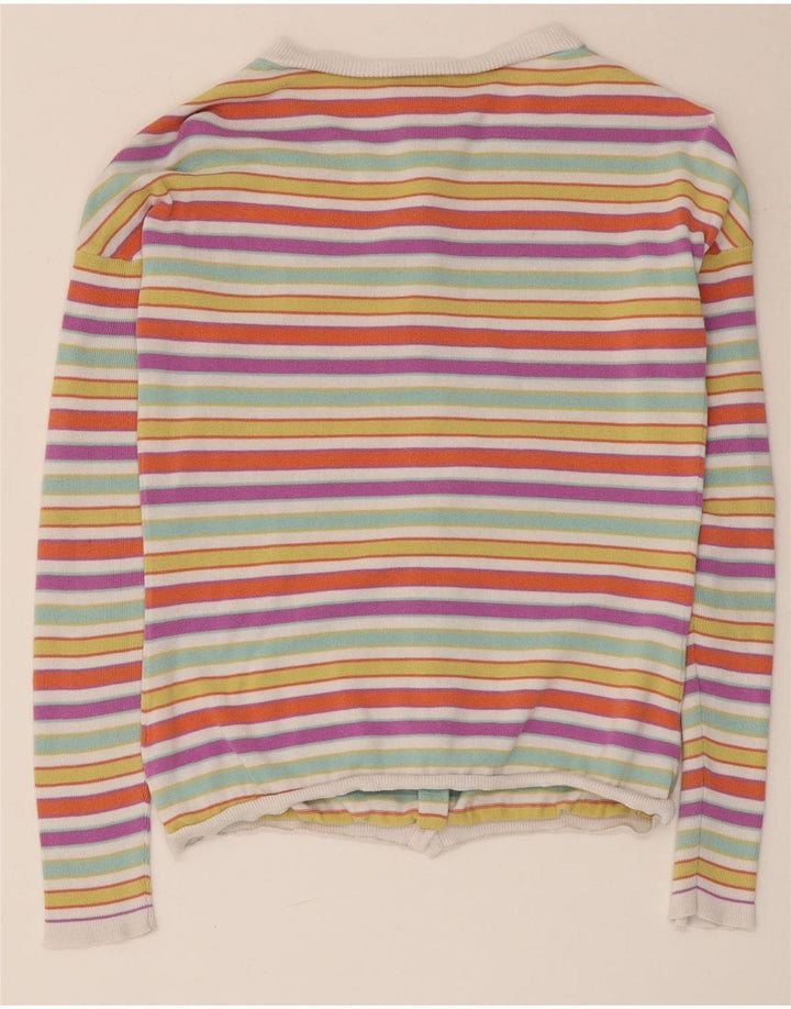 Lacoste - Cárdigan corto para mujer, talla 36, pequeño, multicolor, a rayas